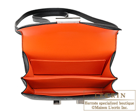 Hermes　Personal Constance mini　Black/Orange poppy　Epsom leather　Silver hardware
