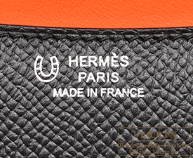 Hermes　Personal Constance mini　Black/Orange poppy　Epsom leather　Silver hardware