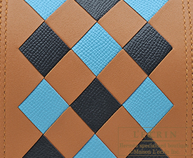 Hermes　Birkin Tressage De Cuir bag 35　Gold/Blue du nord/Blue indigo　Swift leather/Epsom leather　Silver hardware