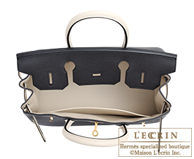 Hermes　Birkin bag 30　Black/Craie　Togo leather　Gold hardware