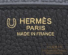 Hermes　Birkin bag 30　Black/Craie　Togo leather　Gold hardware