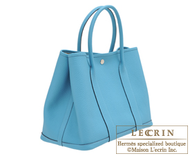 Hermes　Garden Party bag TPM　Blue du nord　Country leather　Silver hardware