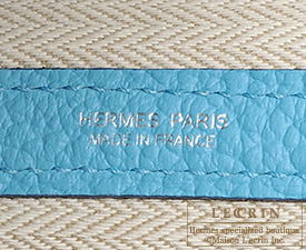 Hermes　Garden Party bag TPM　Blue du nord　Country leather　Silver hardware