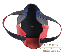 Hermes　Picotin Lock casaque bag PM　Bi-color　Rose extreme/Blue nuit　Clemence leather　Gold hardware