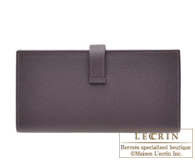 Hermes　Bearn Soufflet Verso　Raisin/Anemone　Epsom leather　Silver hardware