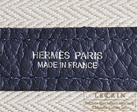 Hermes　Garden Party bag 36/PM　Blue nuit　Country leather　Silver hardware