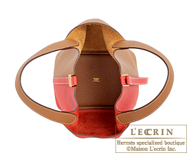 Hermes　Picotin Lock casaque bag PM　Rouge coeur/Gold　Clemence leather　Gold hardware