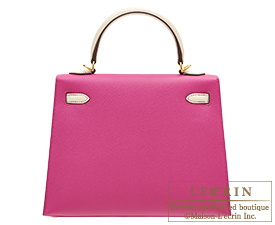 Hermes　Personal Kelly bag 25　Rose purple/Craie　Epsom leather　Gold hardware