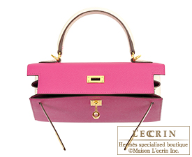 Hermes　Personal Kelly bag 25　Rose purple/Craie　Epsom leather　Gold hardware