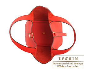 Hermes　Picotin Lock bag 18/PM　Rouge coeur　Clemence leather　Gold hardware