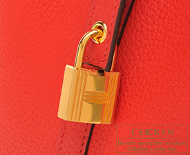 Hermes　Picotin Lock bag 18/PM　Rouge coeur　Clemence leather　Gold hardware