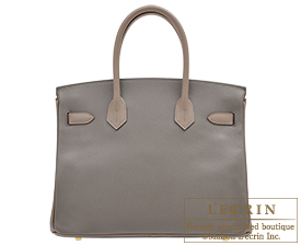 Hermes　Personal Birkin bag 30　Etain/Gris asphalt　Epsom leather　Matt gold hardware