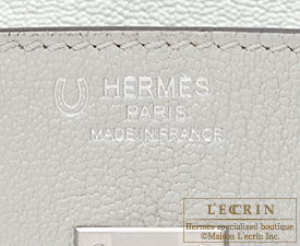 Hermes　Birkin bag 25　Pearl grey/Etoupe grey　Chevre myzore goatskin　Matt silver hardware