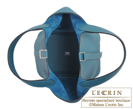 Hermes　Picotin Lock bag 18/PM　Vert bosphore　Clemence leather　Silver hardware