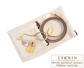Hermes　Personal Kelly bag 25　Etoupe grey/Craie　Epsom leather　Gold hardware