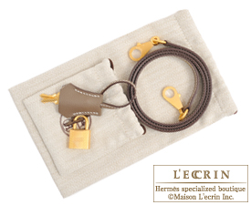 Hermes　Personal Kelly bag 25　Craie/Etoupe grey　Epsom leather　Matt gold hardware