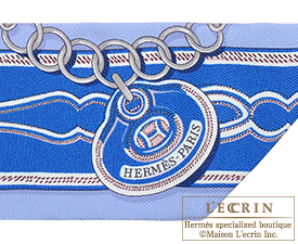 Hermes　Twilly　Maillons　Ciel/Blue roy/Beige　Silk