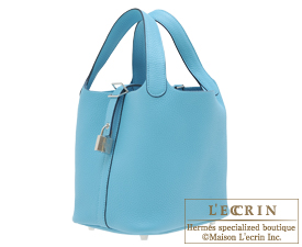 Hermes　Picotin Lock bag PM　Blue du nord　Clemence leather　Silver hardware