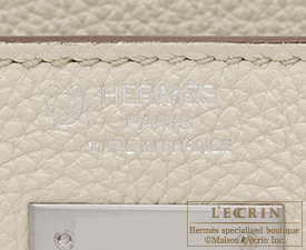 Hermes　Kelly bag 28　Retourne　Craie/Gris asphalt　Togo leather　Matt silver hardware