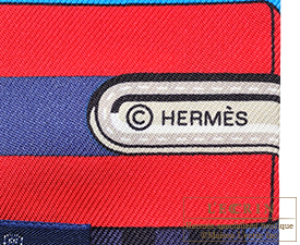 Hermes　Twilly　Sangles　Marine/Rouge/White　Silk