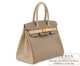 Hermes　Birkin bag 30　Etoupe grey/Trench　Epsom leather　Matt gold hardware