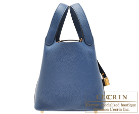 Hermes　Picotin Lock bag 18/PM　Deep blue　Clemence leather　Gold hardware