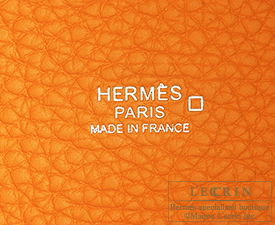 Hermes　Picotin Lock　Touch bag 18/PM　Apricot　Clemence leather/Matt alligator crocodile skin　Silver hardware
