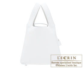 Hermes　Picotin Lock bag 18/PM　White　Clemence leather　Silver hardware