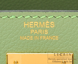 Hermes　Kelly bag 28　Vert criquet　Evercolor leather　Gold hardware