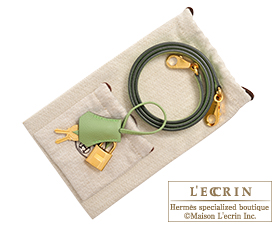 Hermes　Kelly bag 28　Vert criquet　Evercolor leather　Gold hardware