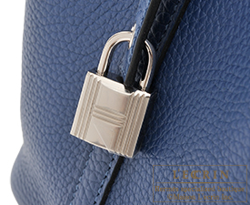 Hermes　Picotin Lock　Eclat bag 18/PM　Deep blue/Anemone　Clemence leather/Swift leather　Silver hardware