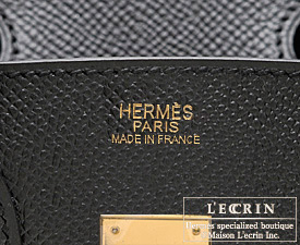 Hermes Birkin bag 25 Black Epsom leather Gold hardware | L'ecrin ...