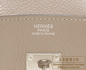 Hermes Birkin bag 40 Gris tourterelle Clemence leather Silver hardware ...