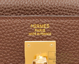 Hermes Kelly bag 35 Retourne Brulee Togo leather Gold hardware | L ...