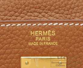 Hermes Kelly bag 32 Retourne Gold Clemence leather Gold hardware | L ...