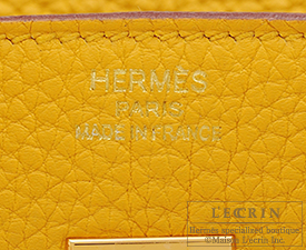 Hermes Birkin bag 25 Jaune ambre Togo leather Gold hardware | L'ecrin ...