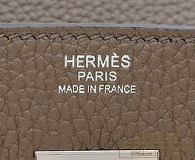 Hermes Birkin Verso bag 30 Taupe grey/ Gris tourterelle Clemence ...